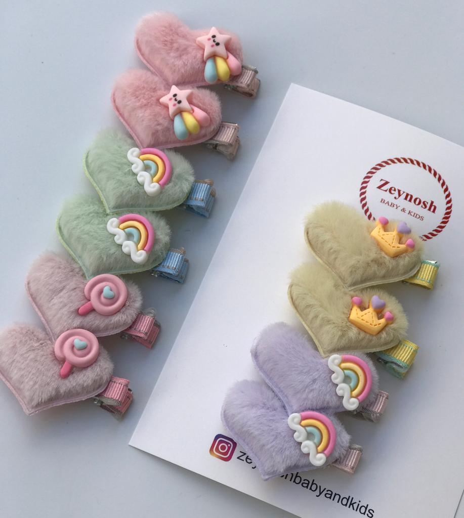 Soft mini kalp klips toka.