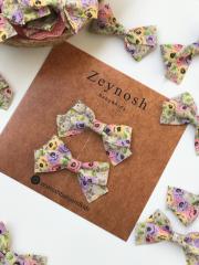 Koton fiyonk çiçekli klips toka.(Çift)