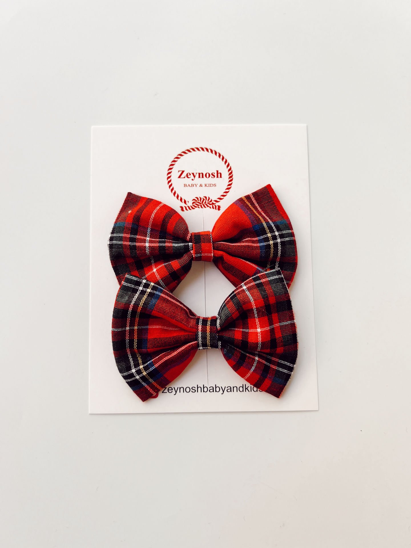 Ekose fiyonk klips toka.(Çift)