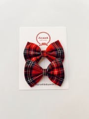 Ekose fiyonk klips toka.(Çift)