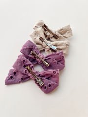 Taş rengi-mor fisto klips toka.(Bir çift)