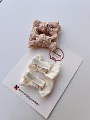 Kendinden desenli fiyonk klips toka. (çift)