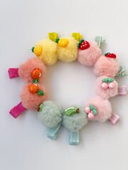 Meyveli ponpon klips toka.(Çift)