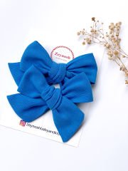 Büyük boy mavi fiyonk klips toka.