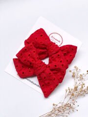 Büyük boy kırmızı fisto fiyonk klips toka.