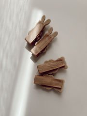 Kahveregi ayıcık tavşan klips toka.(Çift)