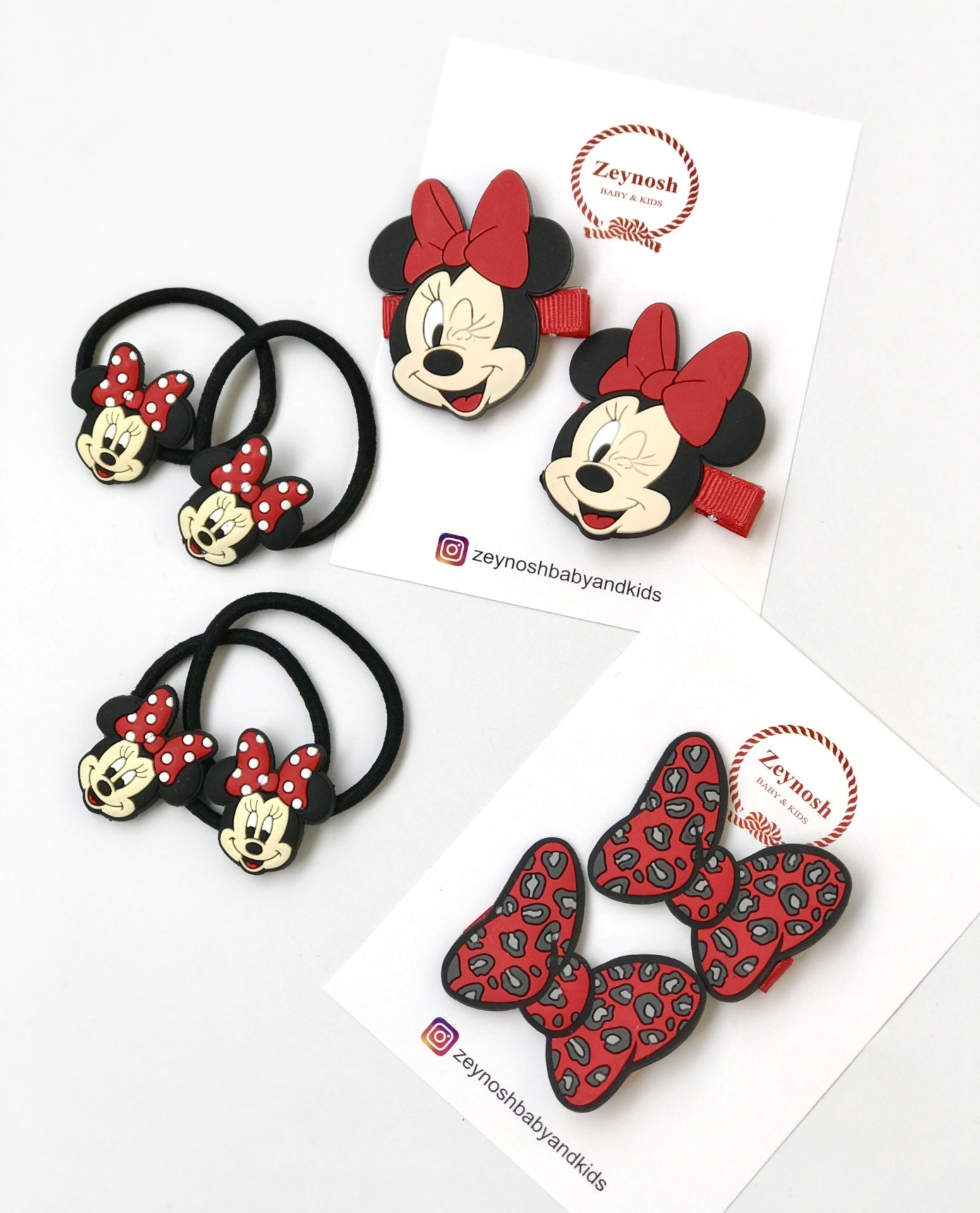 Büyük boy minnie- fiyonk klips toka.(Çift)