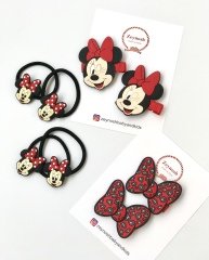 Büyük boy minnie- fiyonk klips toka.(Çift)