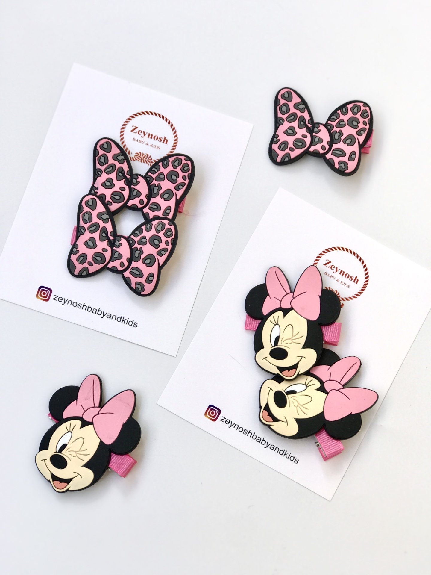 Pembe minnie-fiyonk klips toka.(Çift)