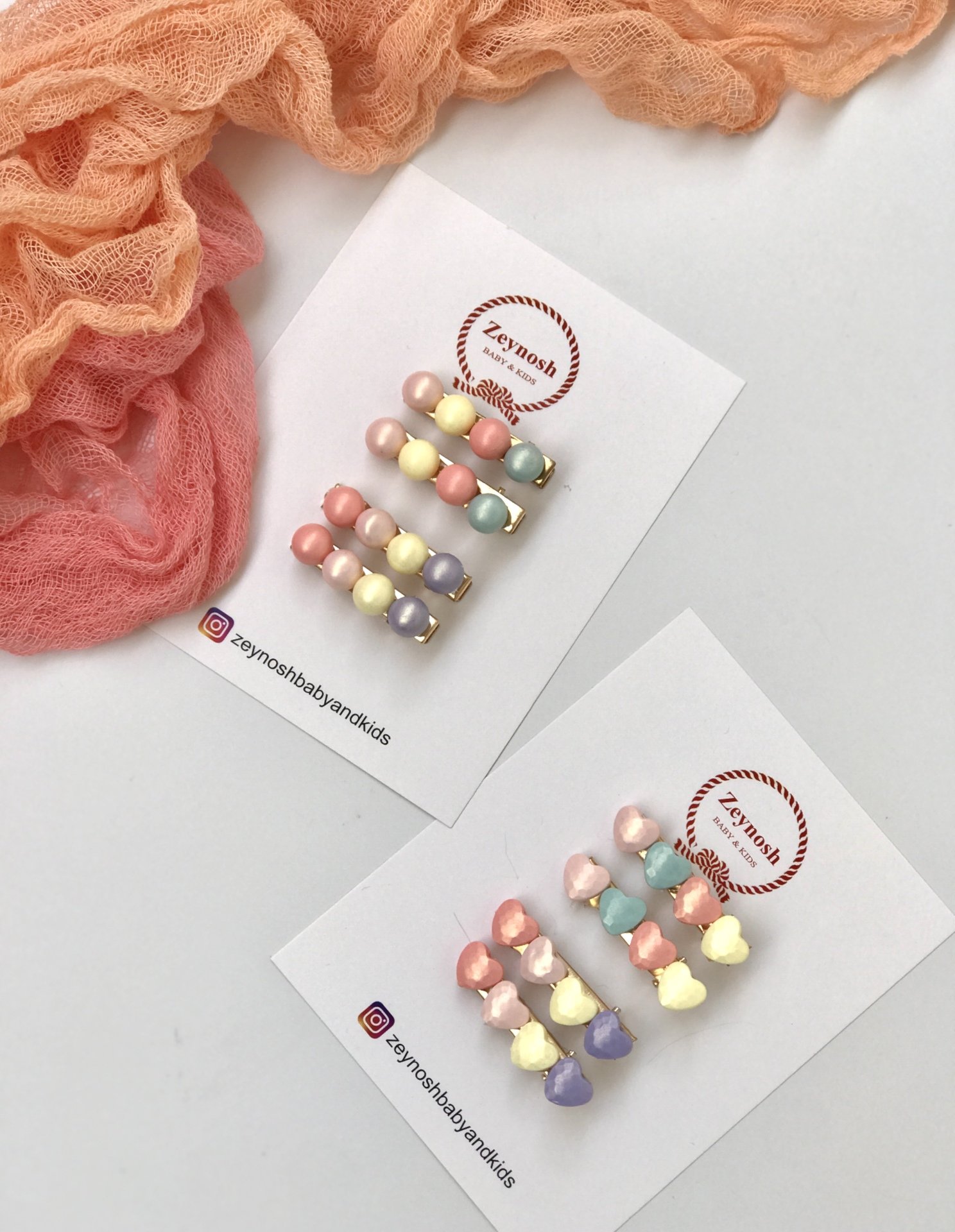 Kalp-oval objeli gold klips toka.(Çift)