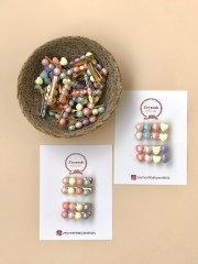 Kalp-oval objeli gold klips toka.(Çift)